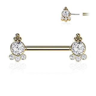 Nippelpiercing Zirkonia Gold Push-In