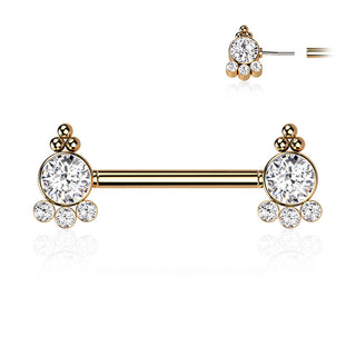 Nippelpiercing Zirkonia Gold Push-In