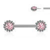 Nippelpiercing Blume Zirkonia Push-In