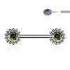 Nippelpiercing Blume Zirkonia Push-In