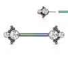 Nippelpiercing 4 Zirkonia Push-In
