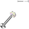 Labret prong setting heart cubic zirconia Push-In