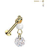 Glass Labret zirconia glass bead dangle Push-In