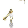 Glass Labret teardrop zirconia glass bead dangle Push-In