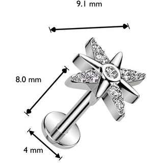 Labret Star zirconia Push-In