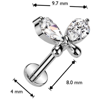 Labret butterfly zirconia Push-In