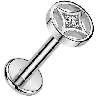 Labret 4 point star zirconia Push-In