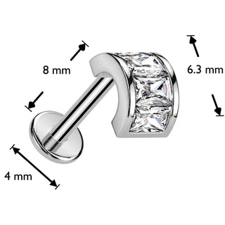 Labret horseshoe zirconia Push-In