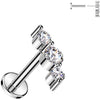 Labret 3 zirconias Push-In