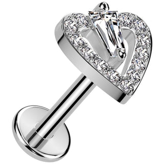 Labret heart zirconia Push-In