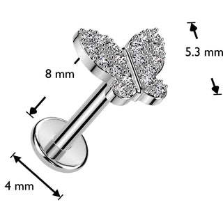 Labret butterfly zirconia Push-In
