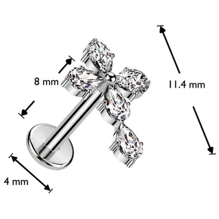Labret cross zirconia Push-In