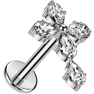 Labret cross zirconia Push-In