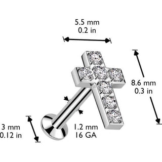 Labret cross zirconia Push-In