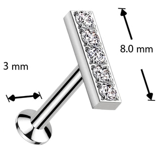 Labret Bar zirconias Push-In