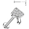 Labret pave cubic zirconia mushroom Push-In