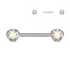 Titan Nippelpiercing Zirkonia Flach Push-In