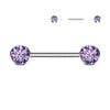 Titan Nippelpiercing Zirkonia Flach Push-In