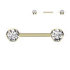 Titan Nippelpiercing Zirkonia Flach Push-In