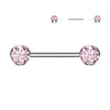 Titan Nippelpiercing Zirkonia Flach Push-In