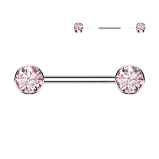 Titan Nippelpiercing Zirkonia Flach Push-In