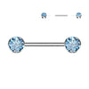 Titan Nippelpiercing Zirkonia Flach Push-In