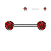 Titan Nippelpiercing Zirkonia Flach Push-In