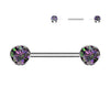 Titan Nippelpiercing Zirkonia Flach Push-In