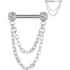 Titan Barbell Zirkonia Kette Anhänger Push-In