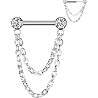 Titan Barbell Zirkonia Kette Anhänger Push-In