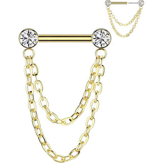 Titan Barbell Zirkonia Kette Anhänger Push-In