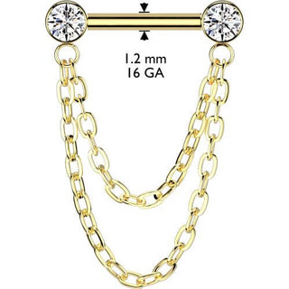 Titan Barbell Zirkonia Kette Anhänger Push-In