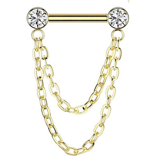Titan Barbell Zirkonia Kette Anhänger Push-In