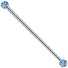 Titanium Industrial Barbell bezel setting zirconia Push-In