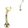 Titanium Curved Barbell heart Push-In