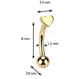 Titanium Curved Barbell heart Push-In