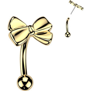 Titanium Curved Barbell ribbon Push-In