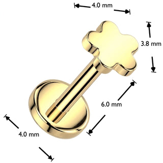 Titanium Labret flower Push-In