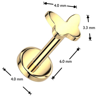 Titanium Labret butterfly Push-In