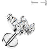 Titanium Stud Earring scaled zirconia marquise cut