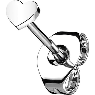 Titanium Stud Earring Titan Threadless Earring Stud Heart Shaped Top