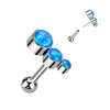 Titan Barbell Zirkonia Opal Silber Push-In