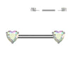 Titan Nippelpiercing Doppelherz Zirkonia Push-In