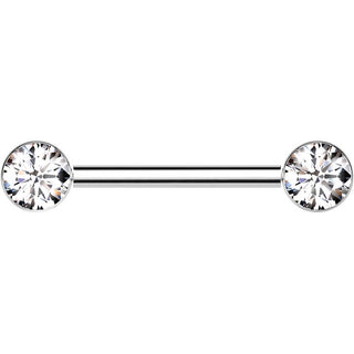 Titan Nippelpiercing Zargenfassung Zirkonia Push-In