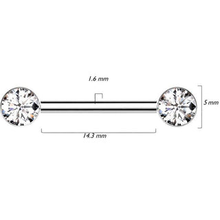 Titan Nippelpiercing Zargenfassung Zirkonia Push-In