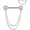 Titan Nippelpiercing Kugel Zirkonia Anhänger Push-In