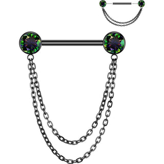 Titan Nippelpiercing Kugel Zirkonia Anhänger Push-In