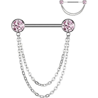 Titan Nippelpiercing Kugel Zirkonia Anhänger Push-In
