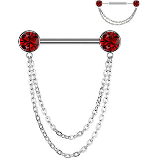 Titan Nippelpiercing Kugel Zirkonia Anhänger Push-In