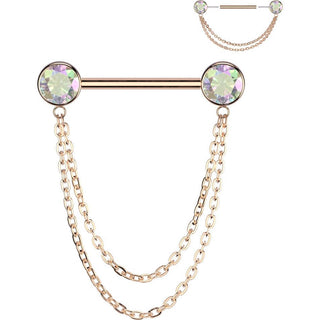 Titan Nippelpiercing Kugel Zirkonia Anhänger Push-In